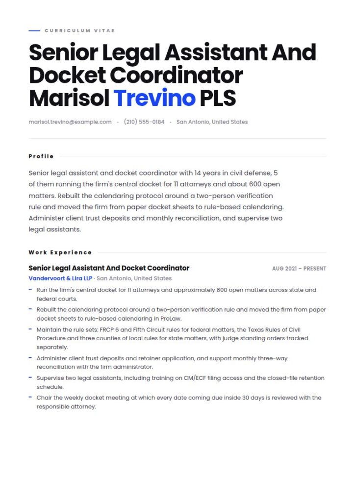 Legal Assistant Resume Examples & Templates