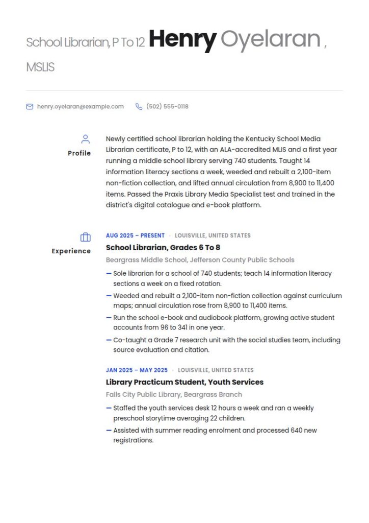 Librarian Resume Examples & Templates