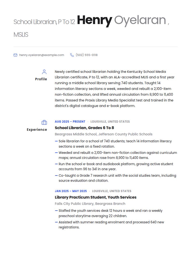Librarian Resume Examples & Templates