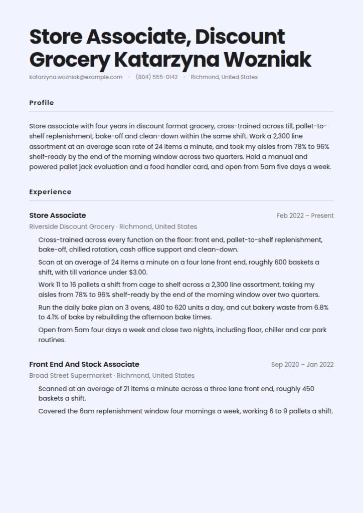 Lidl Resume Examples & Templates