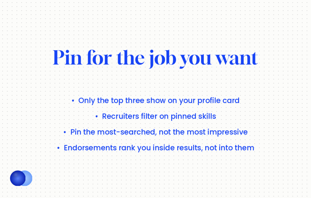 How to pin the right three LinkedIn skills for the role you want