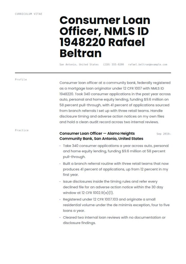 Loan Officer Resume Examples & Templates