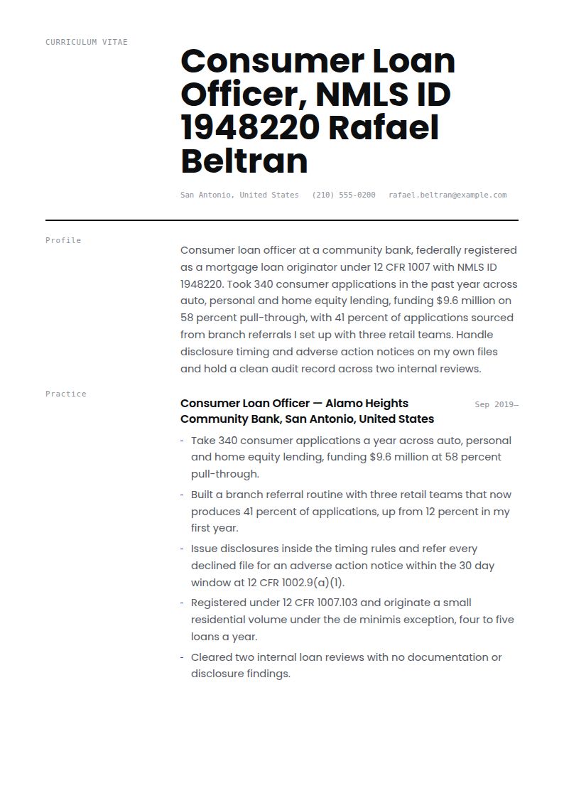 Loan Officer Resume Examples & Templates