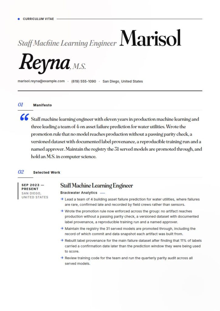 Machine Learning Engineer Resume Examples & Templates