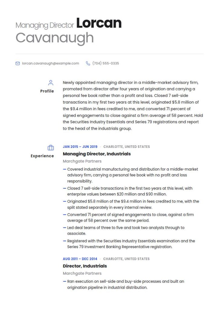 Managing Director Resume Examples & Templates