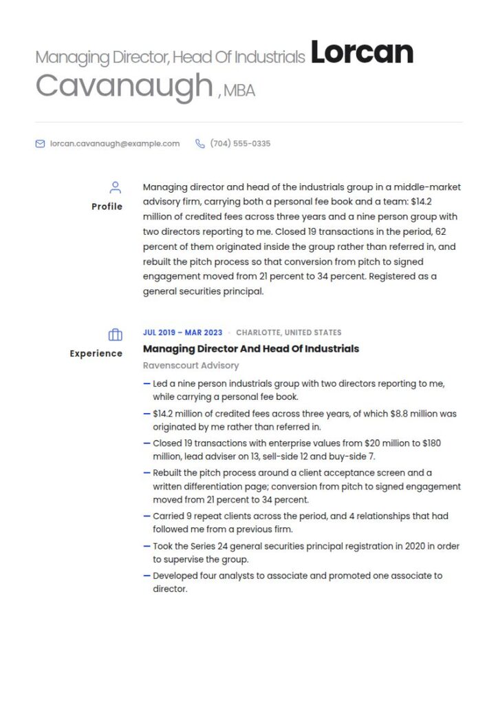 Managing Director Resume Examples & Templates