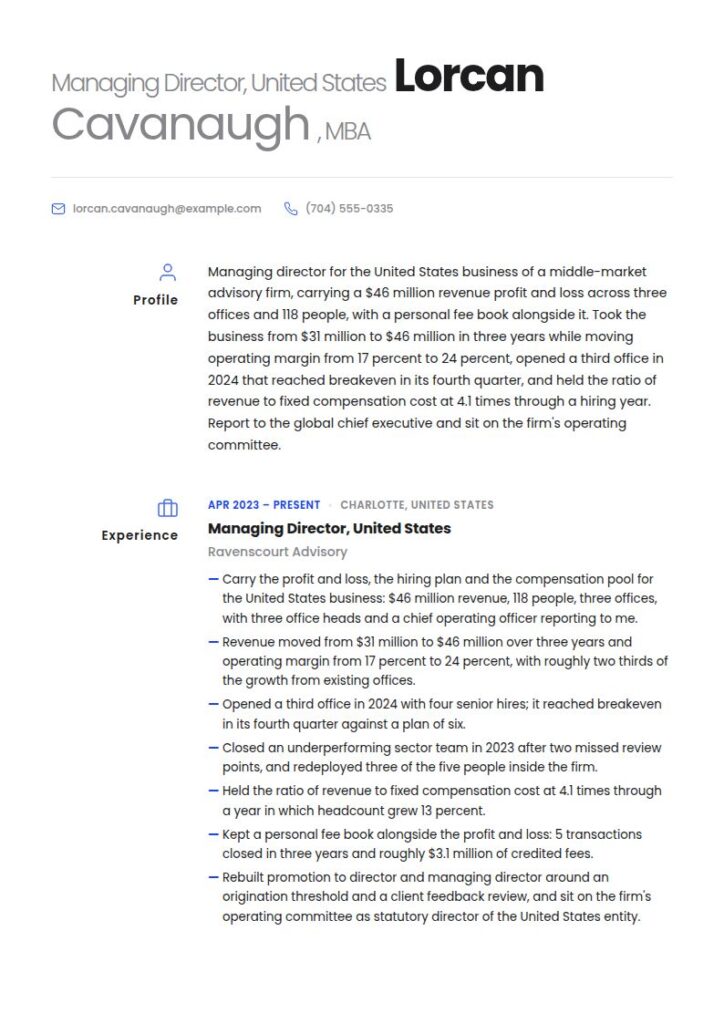 Managing Director Resume Examples & Templates