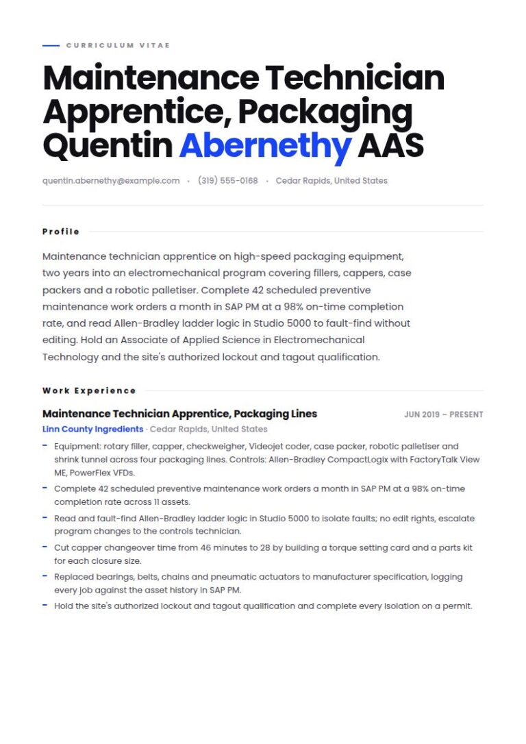Manufacturing Technician