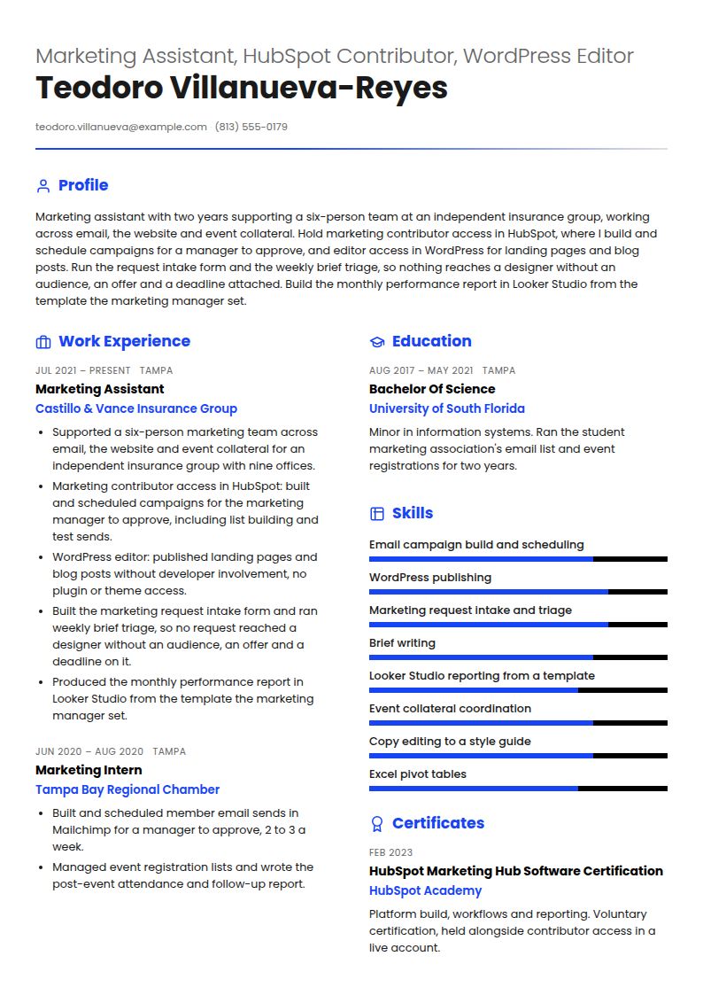 Marketing Associate Resume Examples & Templates