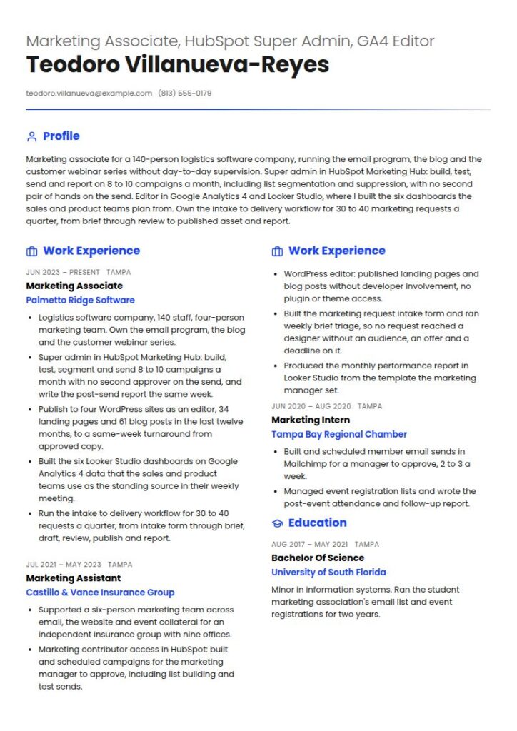 Marketing Associate Resume Examples & Templates