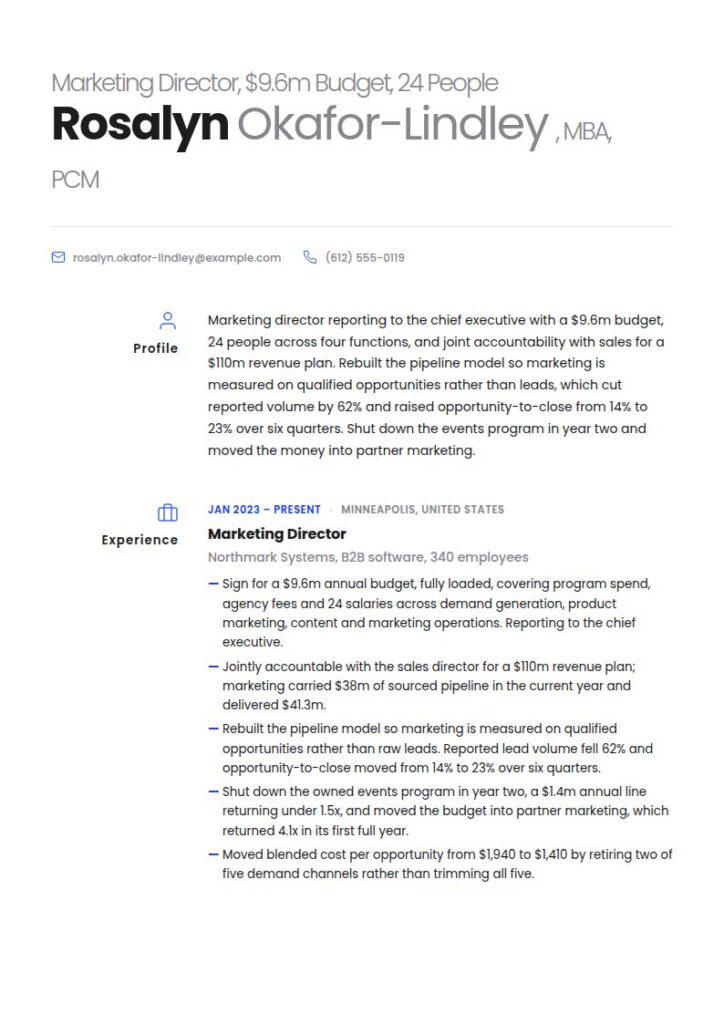 Marketing Director Resume Examples & Templates