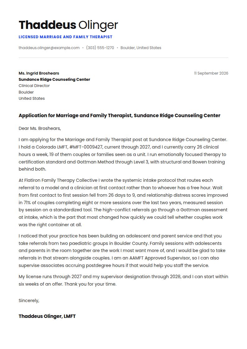Marriage and Family Therapist