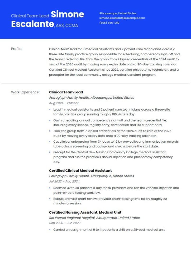 Medical Resume Examples & Templates