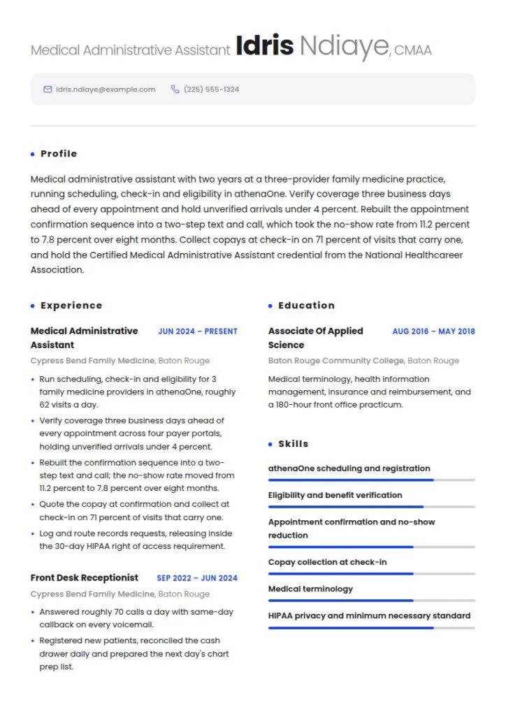 Medical Administrative Assistant Resume Examples & Templates