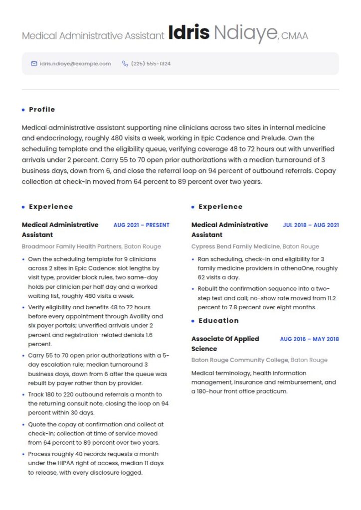 Medical Administrative Assistant Resume Examples & Templates