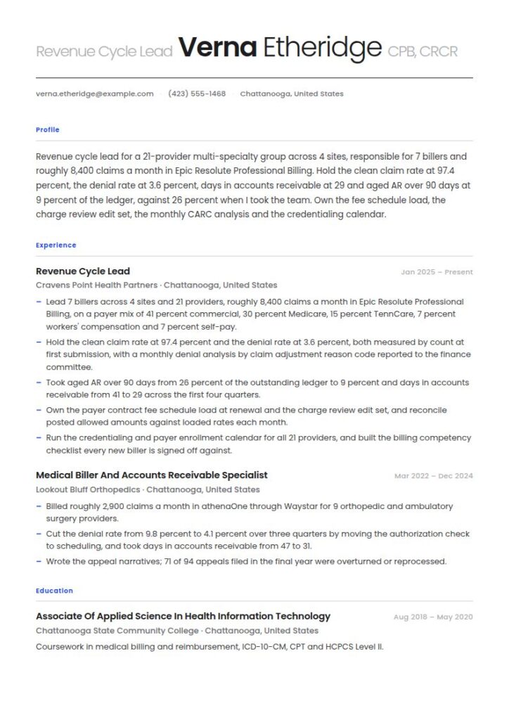 Medical Biller Resume Examples & Templates