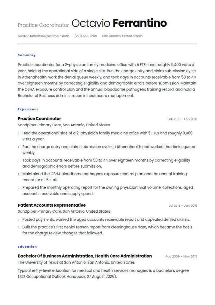 Medical Office Manager Resume Examples & Templates