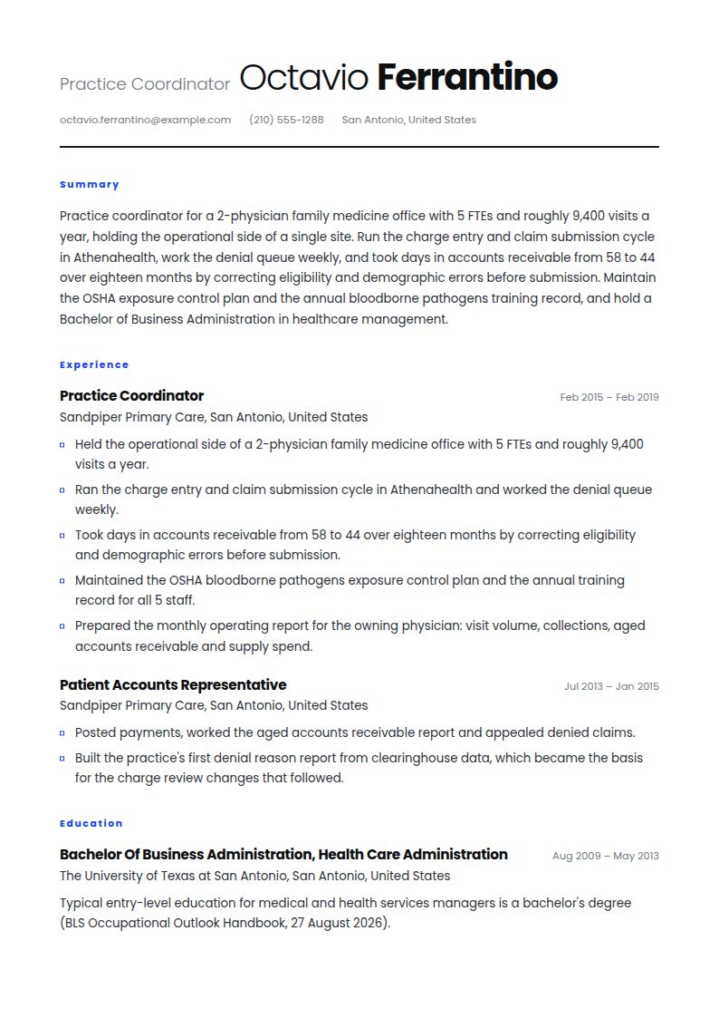 Medical Office Manager Resume Examples & Templates