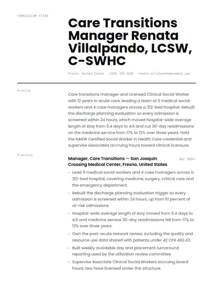 Medical Social Worker Resume Examples & Templates