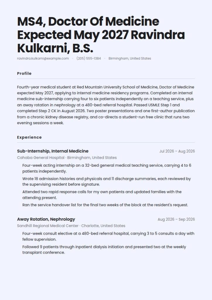 Medical Student Resume Examples & Templates
