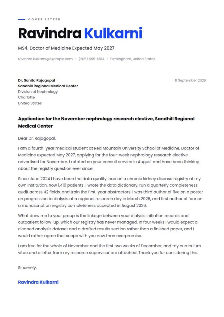 Medical Student Cover Letter Examples & Templates