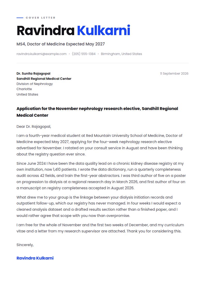 Medical Student Cover Letter Examples & Templates