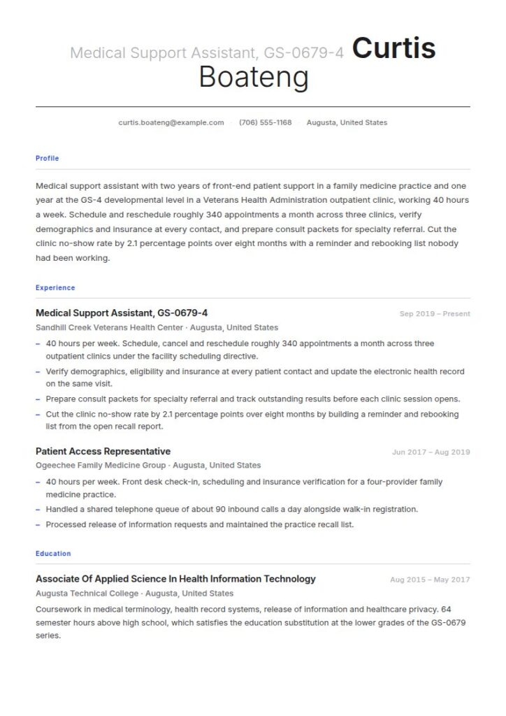 Medical Support Assistant Resume Examples & Templates