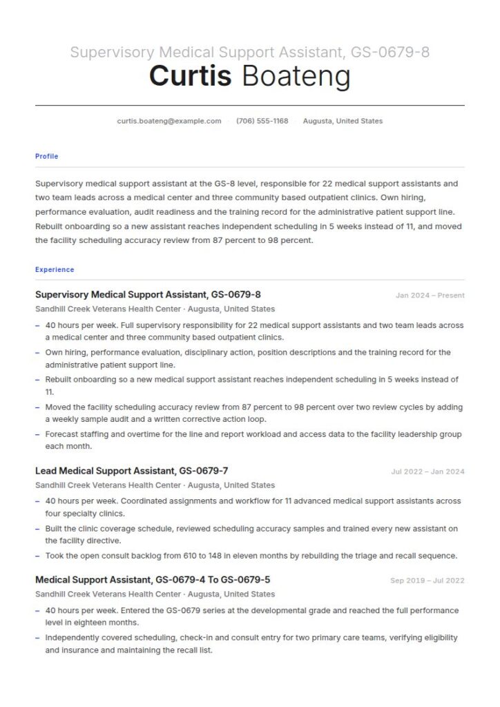 Medical Support Assistant Resume Examples & Templates