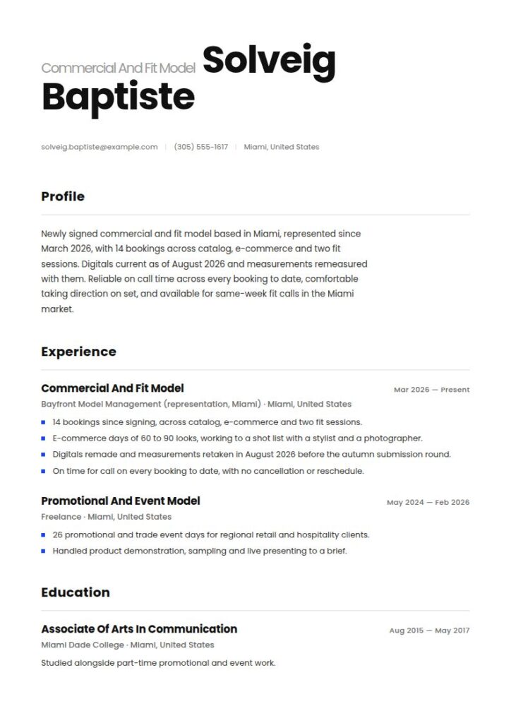 Modeling Resume Examples & Templates