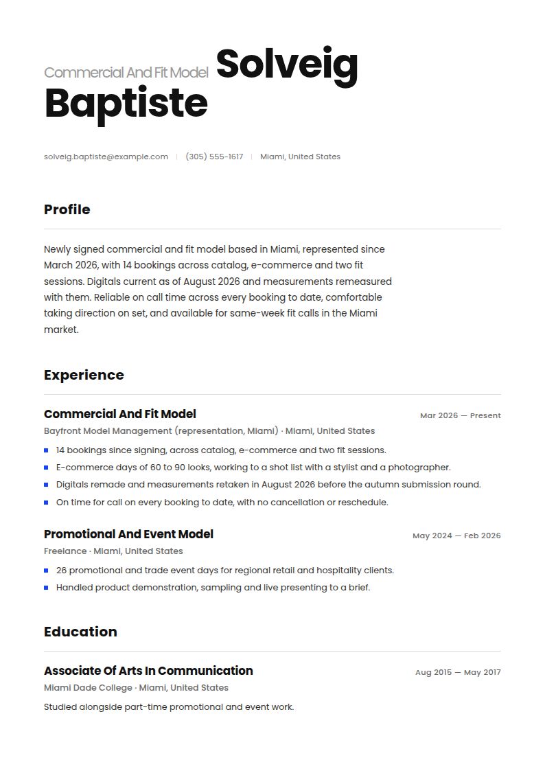 Modeling Resume Examples & Templates