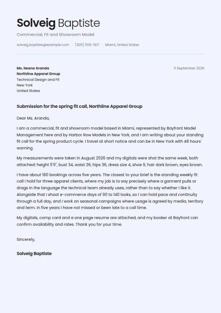 Modeling Cover Letter Examples & Templates