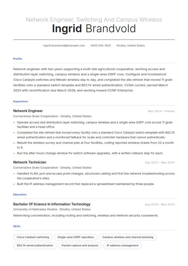 Network Engineer Resume Examples & Templates