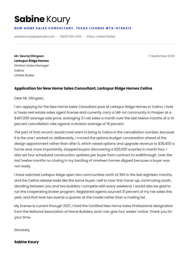 New Home Sales Consultant