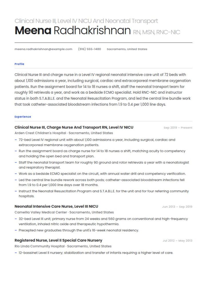 NICU Nurse Resume Examples & Templates