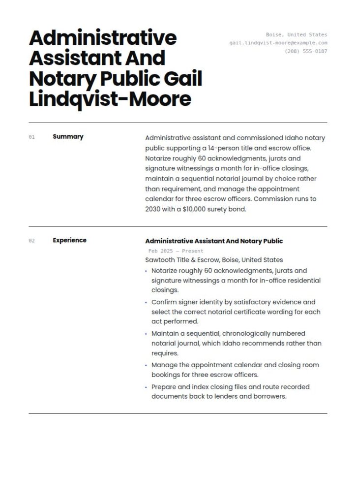 Notary Resume Examples & Templates
