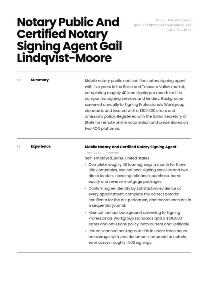 Notary Resume Examples & Templates