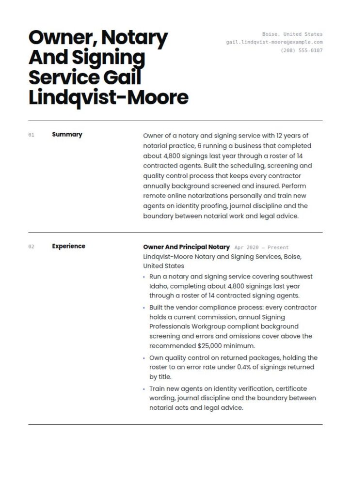 Notary Resume Examples & Templates