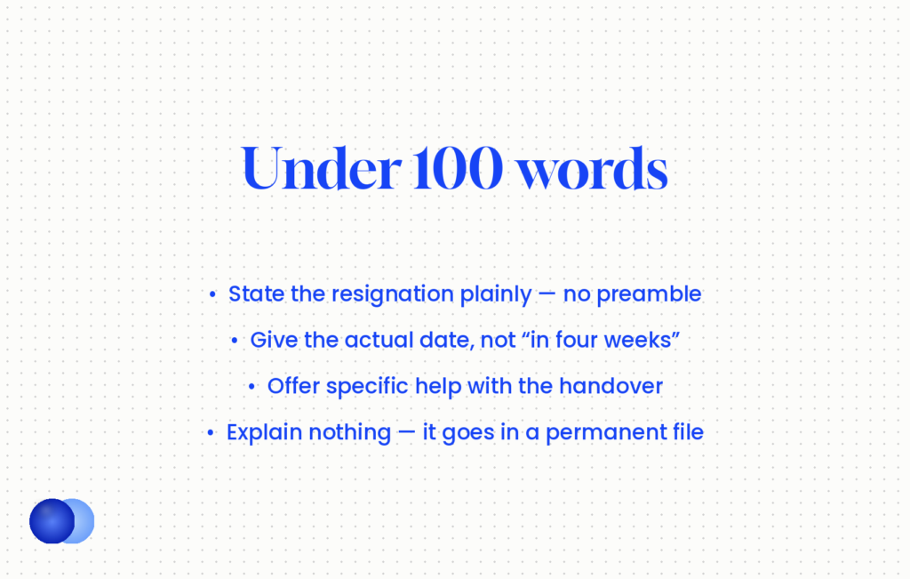 How to word a resignation letter stating your notice period