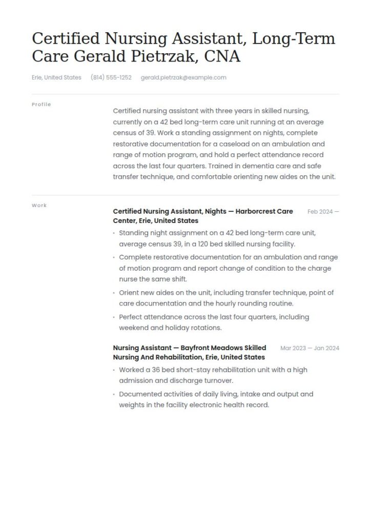 Nursing Home Resume Examples & Templates