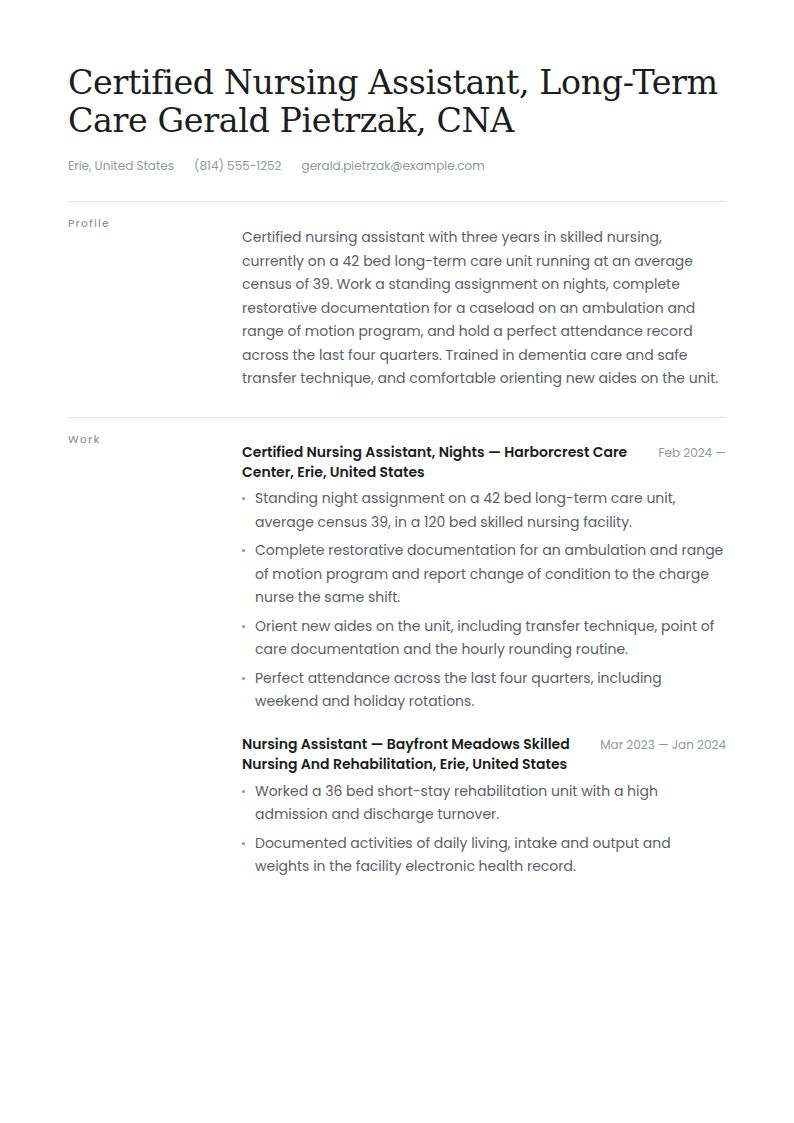 Nursing Home Resume Examples & Templates