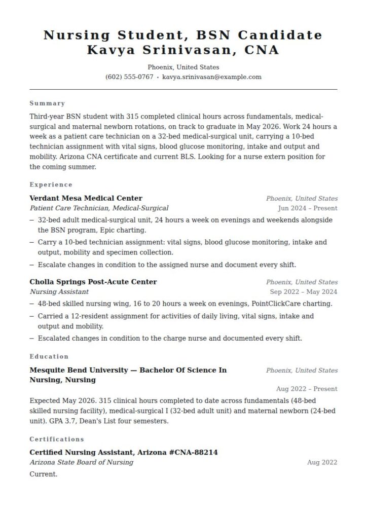 Nursing Student Resume Examples & Templates