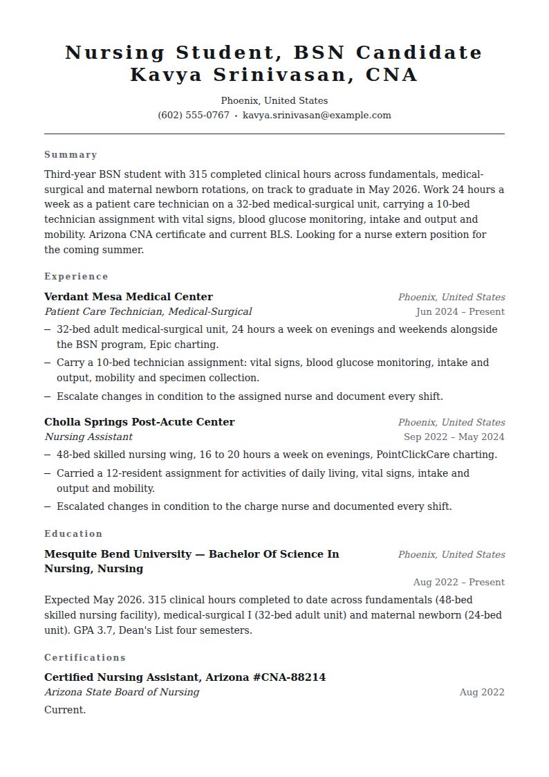 Nursing Student Resume Examples & Templates