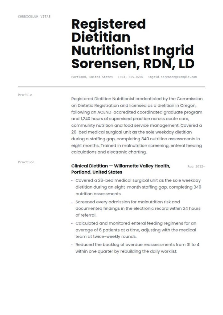 Nutritionist Resume Examples & Templates