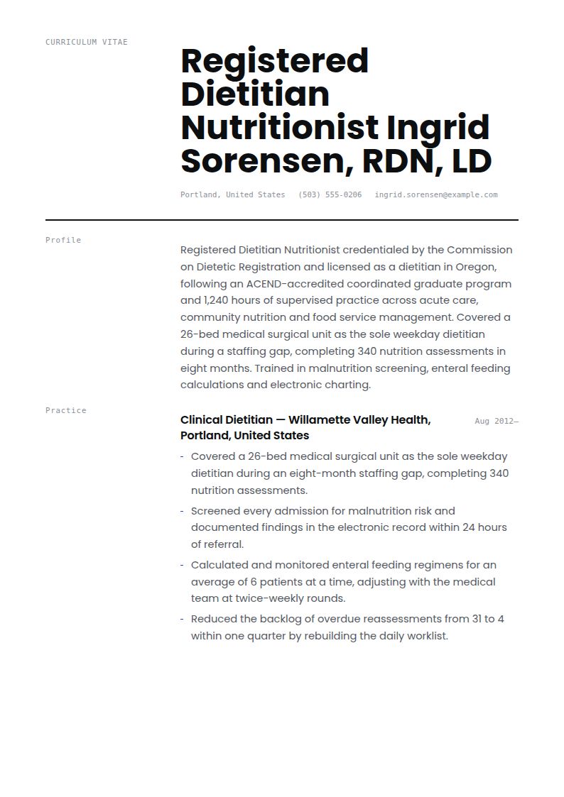 Nutritionist Resume Examples & Templates