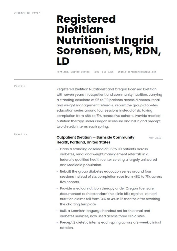 Nutritionist Resume Examples & Templates