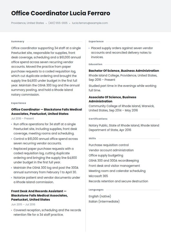 Office Administrator Resume Examples & Templates