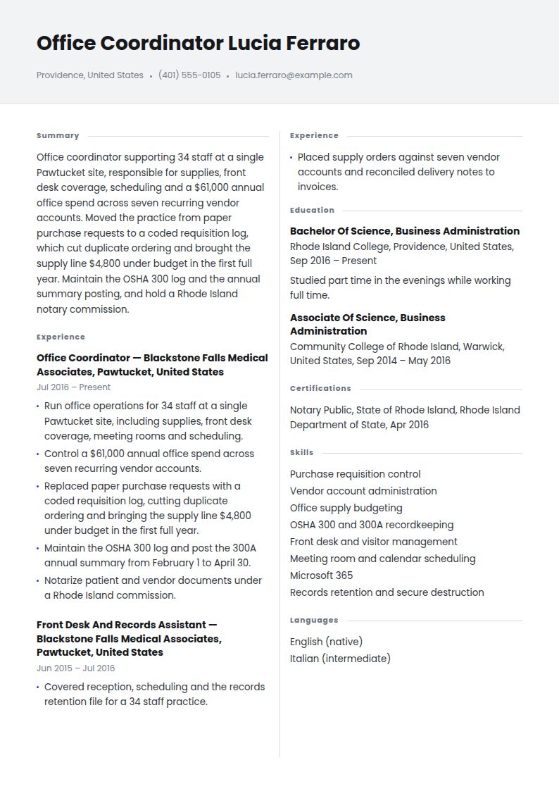 Office Administrator Resume Examples & Templates