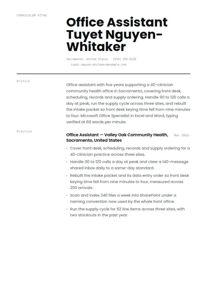 Office Assistant Resume Examples & Templates