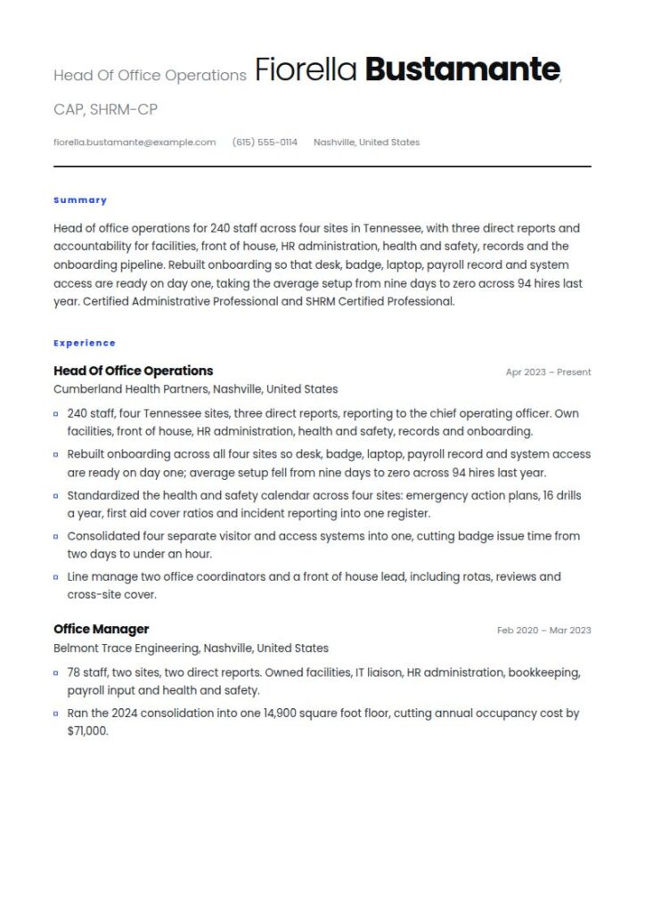 Office Manager Resume Examples & Templates
