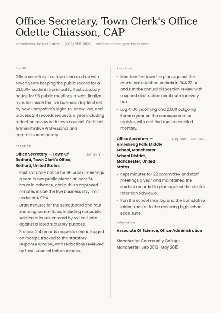 Office Secretary Resume Examples & Templates